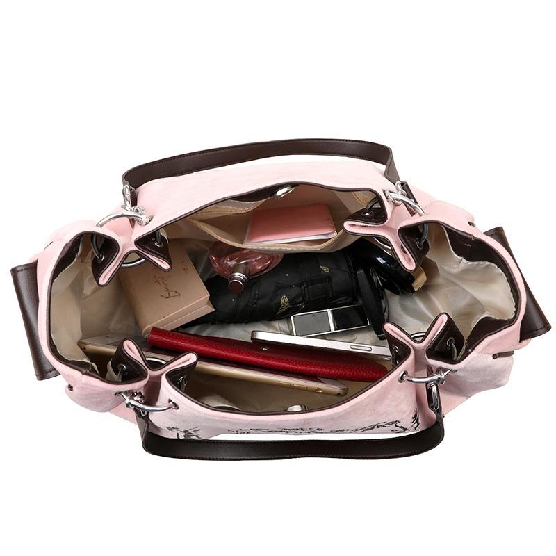 Large Capacity Vintage Artistic Chain Strap Tote Bag Women Fashion Soft Crossbody Pumpkin Bag