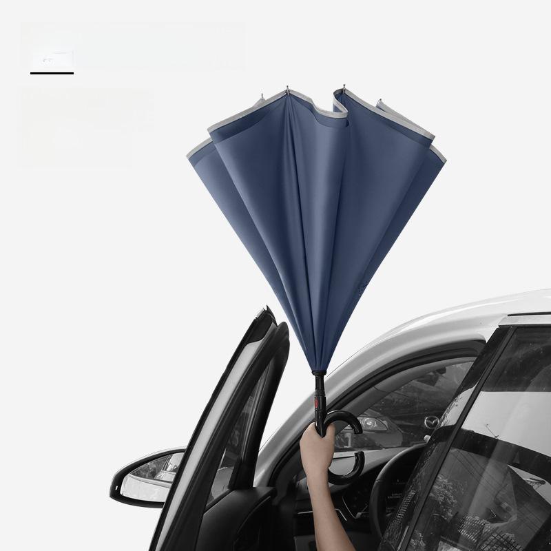 C-type Double-Layer Automatic Reverse Umbrella: Sunshade & Rain Protection, Large for Sunny/Rainy Days