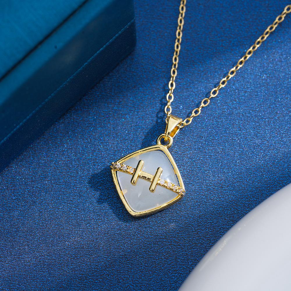 Elegant Non-fading Titanium Steel H Letter Heart Necklace