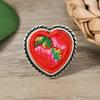 Anello vintage con ricamo in stile nazionale con motivo a farfalla e fiore per accessorio da donna anello