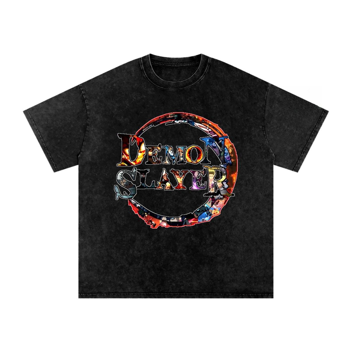 

Relaxing and Comfortable DEMON SLAYER Snow Washed Oversized Cotton TShirt New Cotton Summer Tshirt for Men M