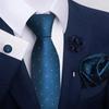 Brown Paisley Men's Tie, Pocket Square, Cufflinks & Boutonniere Set for Business Formal Wear.