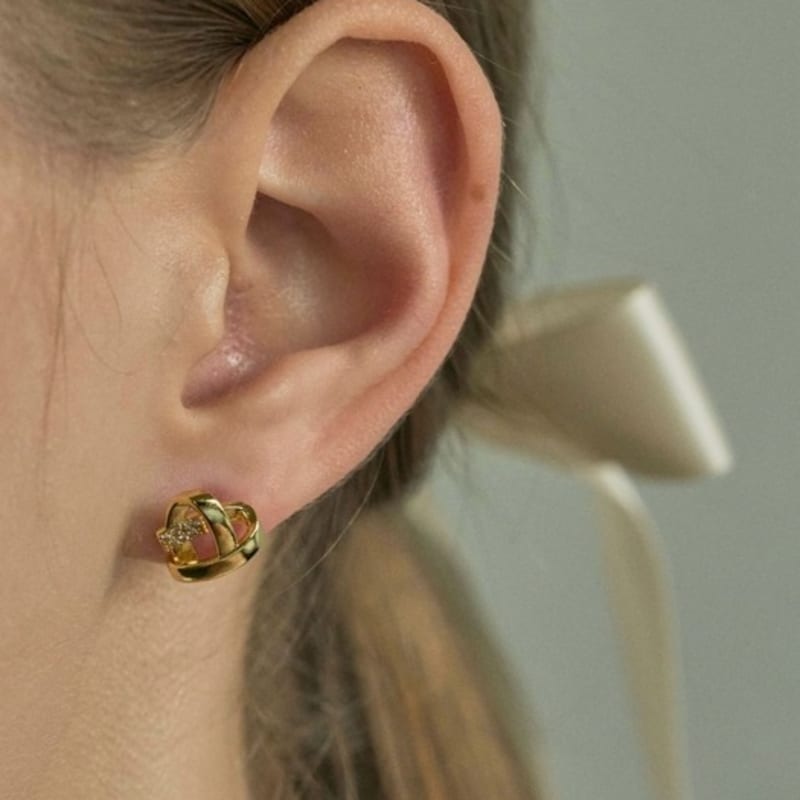 Aora HEART CROSS CZ EARRING SM_015_016