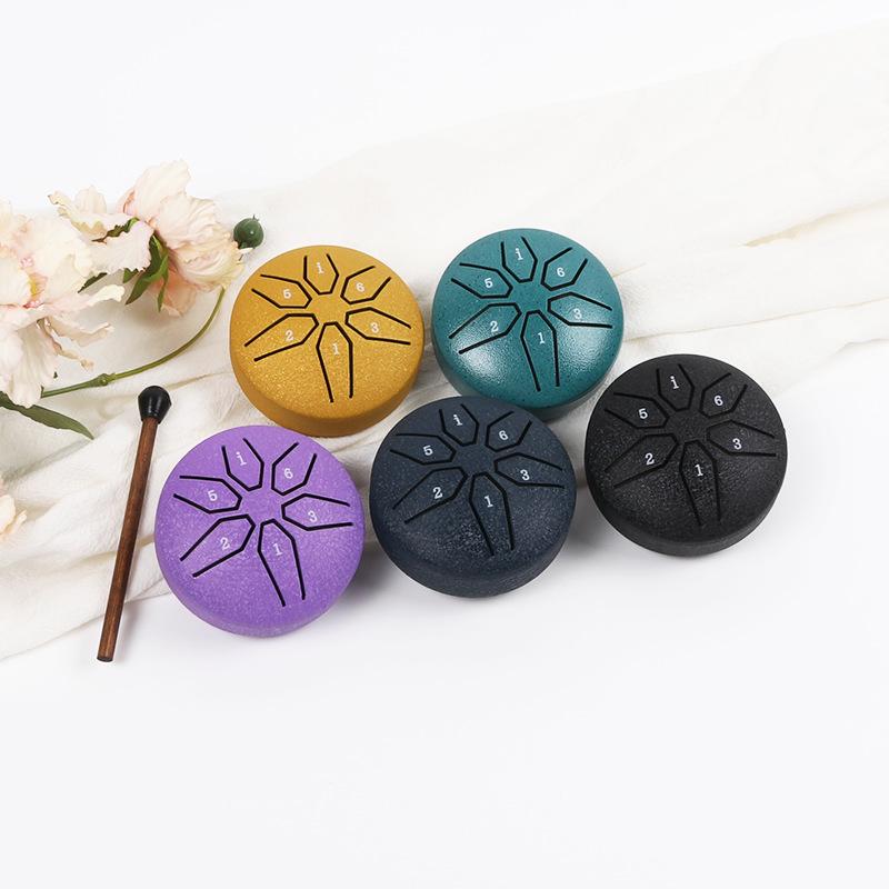 3-inch 6-Tone Mini Kalimba Pocket Drum - Musical Instrument Gift for Kids and Students