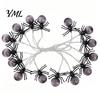 Indoor Outdoor Haunted House Decorations 10/20FT Halloween String Light, Battery Powered Purple LED Large Spider/Bat Garland, Spooky Small Spider