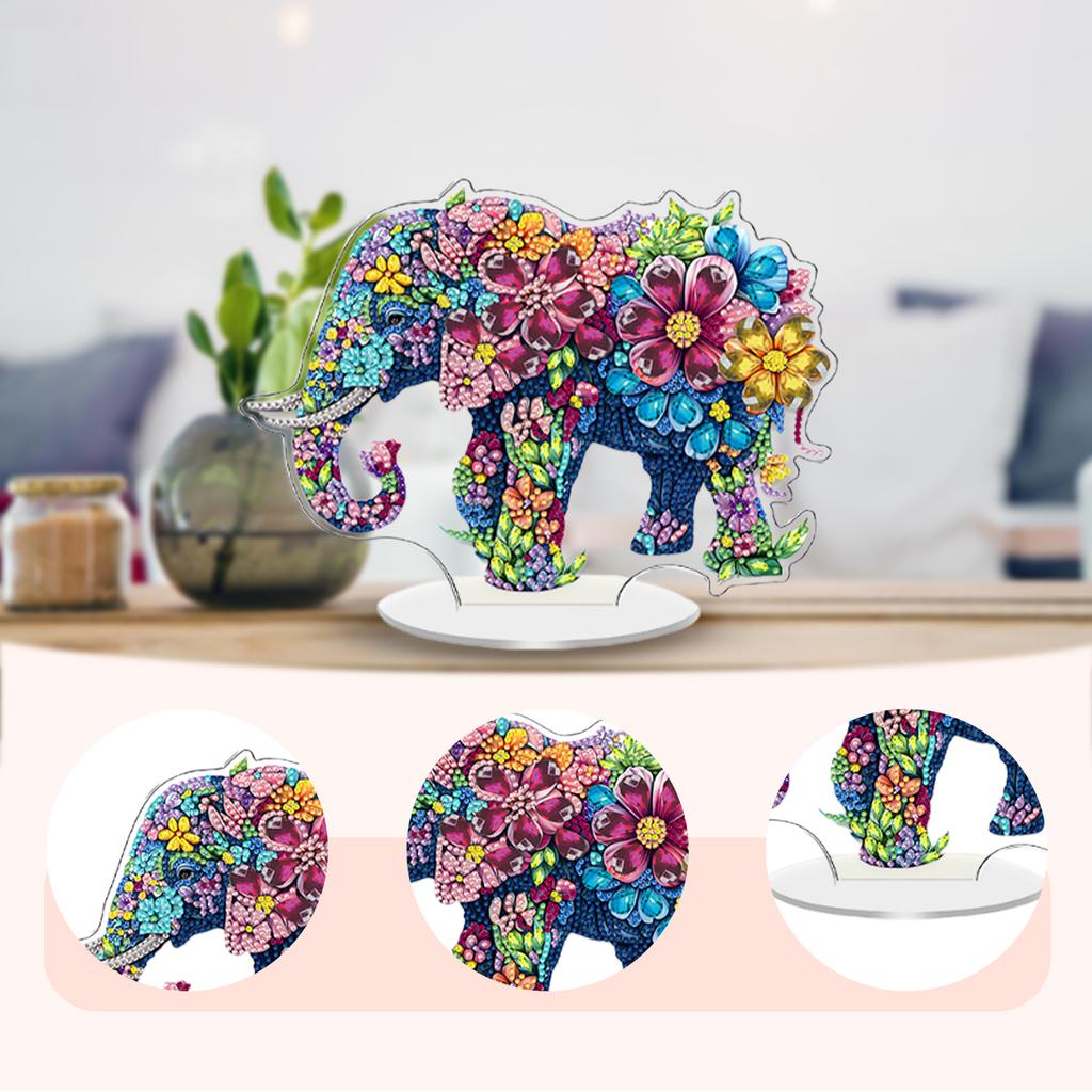 Flower Animal DIY 2D Flat Acrylic Diamond Art Decorations Crystal Art Craft Decoration for Living Room Home Office Decoration