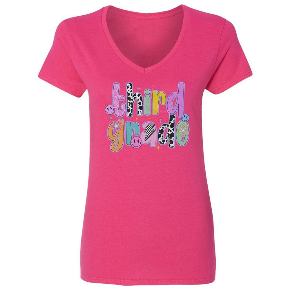 Third Grade Back To School - Hello 3rd Grade Retro Ladies  V-Neck Tshirt Unisex T-Shirt L