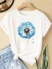 (Asian Size) T Shirt lovely flower style Fashion Women Tee Top Clothing Casual Printed Lady Female Graphic  Short Sleeve T-shirts