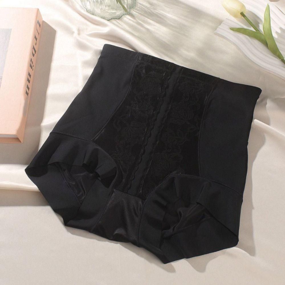 Lace Flower Slimming Shapewear Ice Silk Body Shaping Panties Tummy Control Underwear  Female