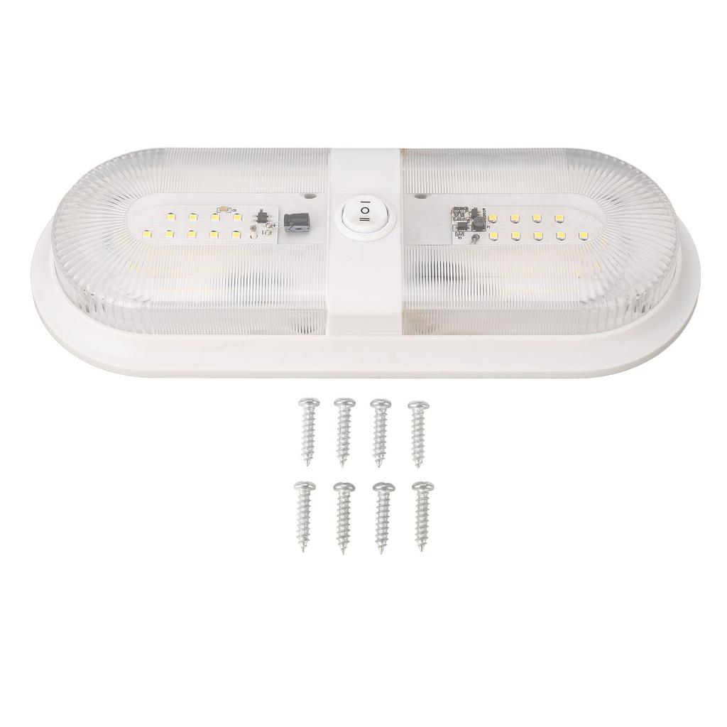 Double Dome Light Fixture 560LM RV LED Ceiling Dome Light with Switch for Trailer Camper 10 To 24V