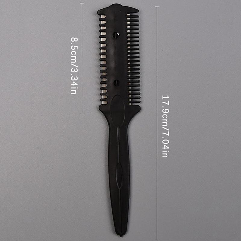 Pettine da Taglio per Capelli a Doppio Lato + Lama a Doppio Lato in Acciaio Inossidabile/Dispositivo per Taglio Capelli/Coltello da Taglio Capelli Pettine Sfoltitore