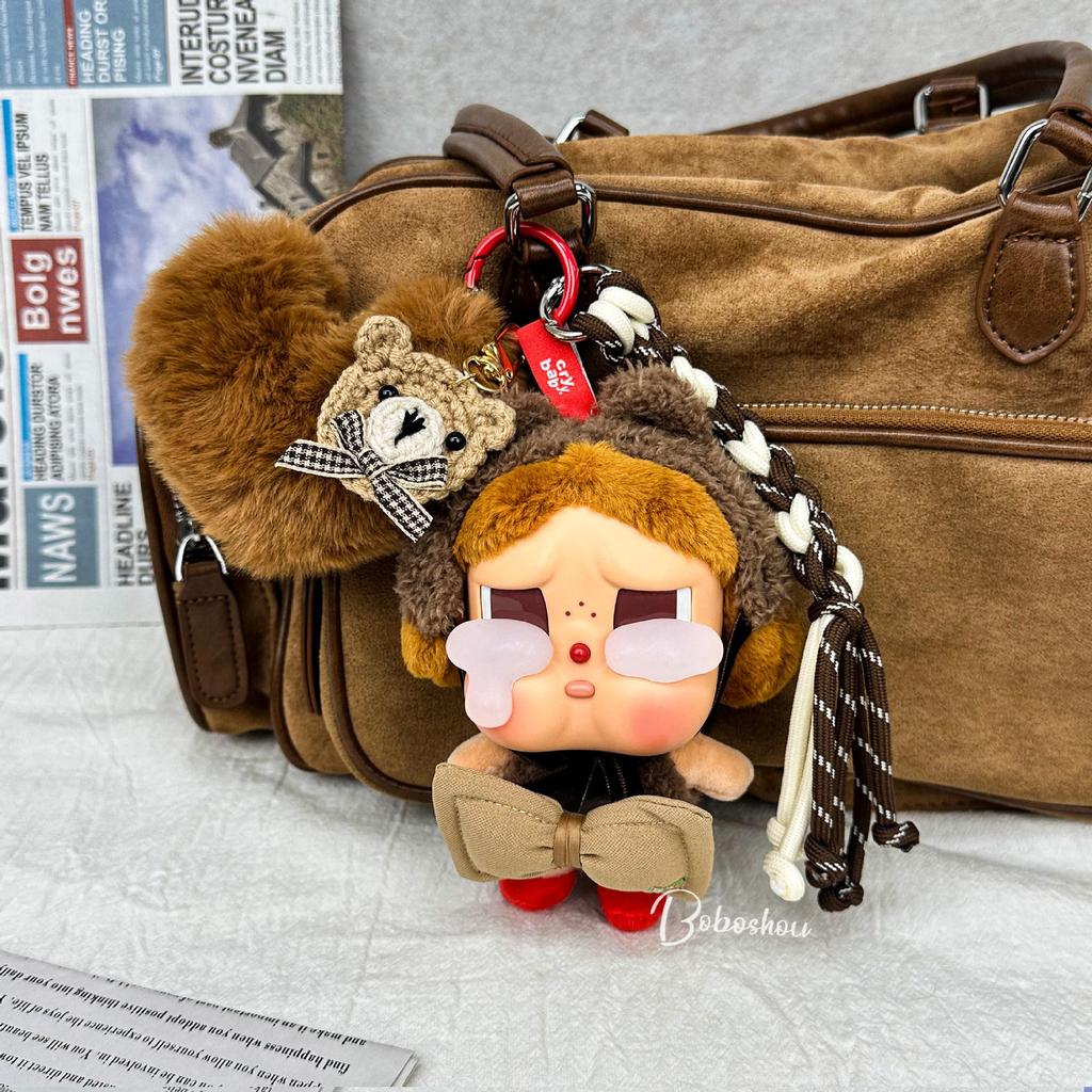 Roze Pluche Huilende Babypop Hanger/Rugzakaccessoire