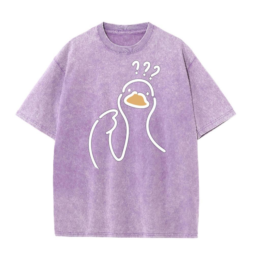 A Goose Full Of Doubts Graphic T-Shirt Summer O-Neck Short Sleeve Tee Retro Loose Casual Tops