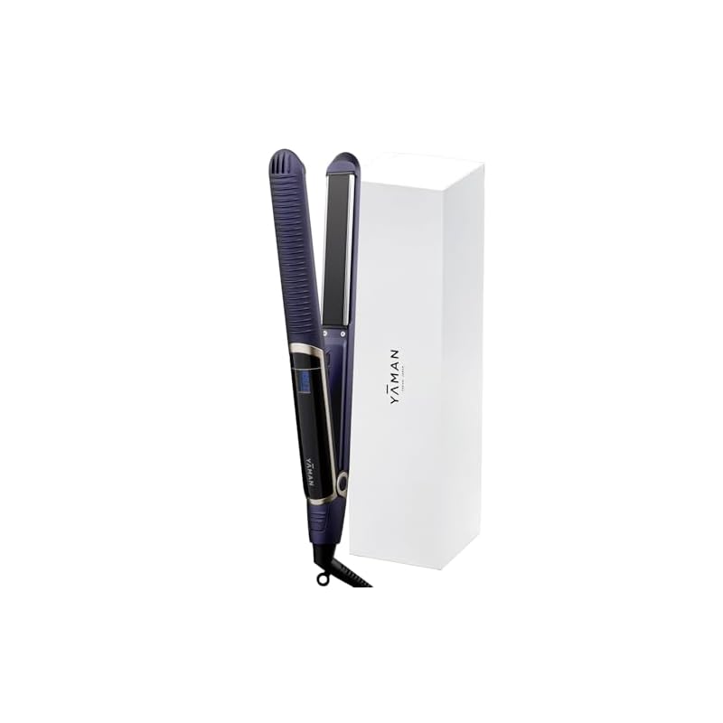 Ya-Man Straight Hair Iron Smooth Iron Photo Ion Plus, International Voltage Compatible, YJHB6LAM2, Navy, with Sticker []