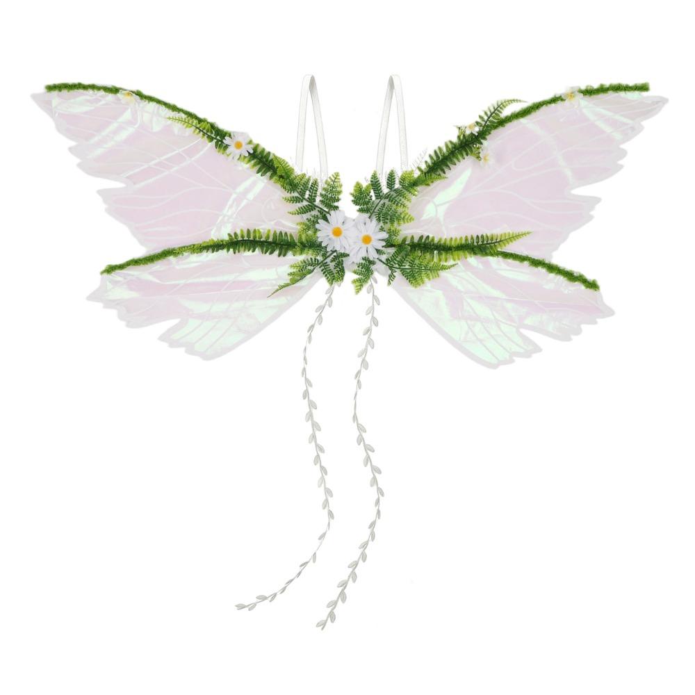 Green Vine Fairy Wings Floral Decoration Halloween Renaissance Party Photoshoot Butterfly Wings for Women Spring Summer