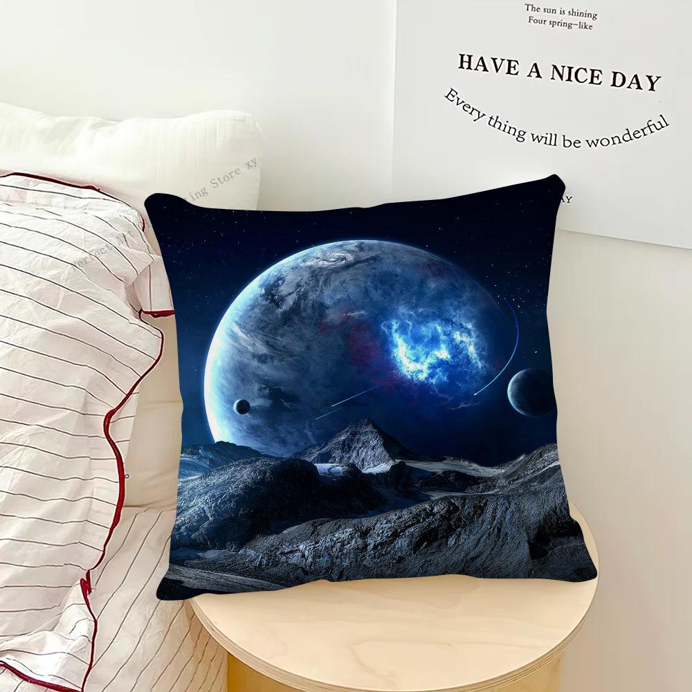 3D Planet Wunderschöne Sternenhimmel Kissenbezug Quadratisches Kissen Schlafzimmer Sofa Freizeit Komfort Kissen Auto Wohnzimmer Heimdekoration