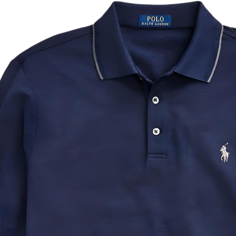 Polo Ralph Lauren Ss24 Pony Logo Geborduurd Poloshirt Heren tops Marineblauw MNPOKNI16820804-410