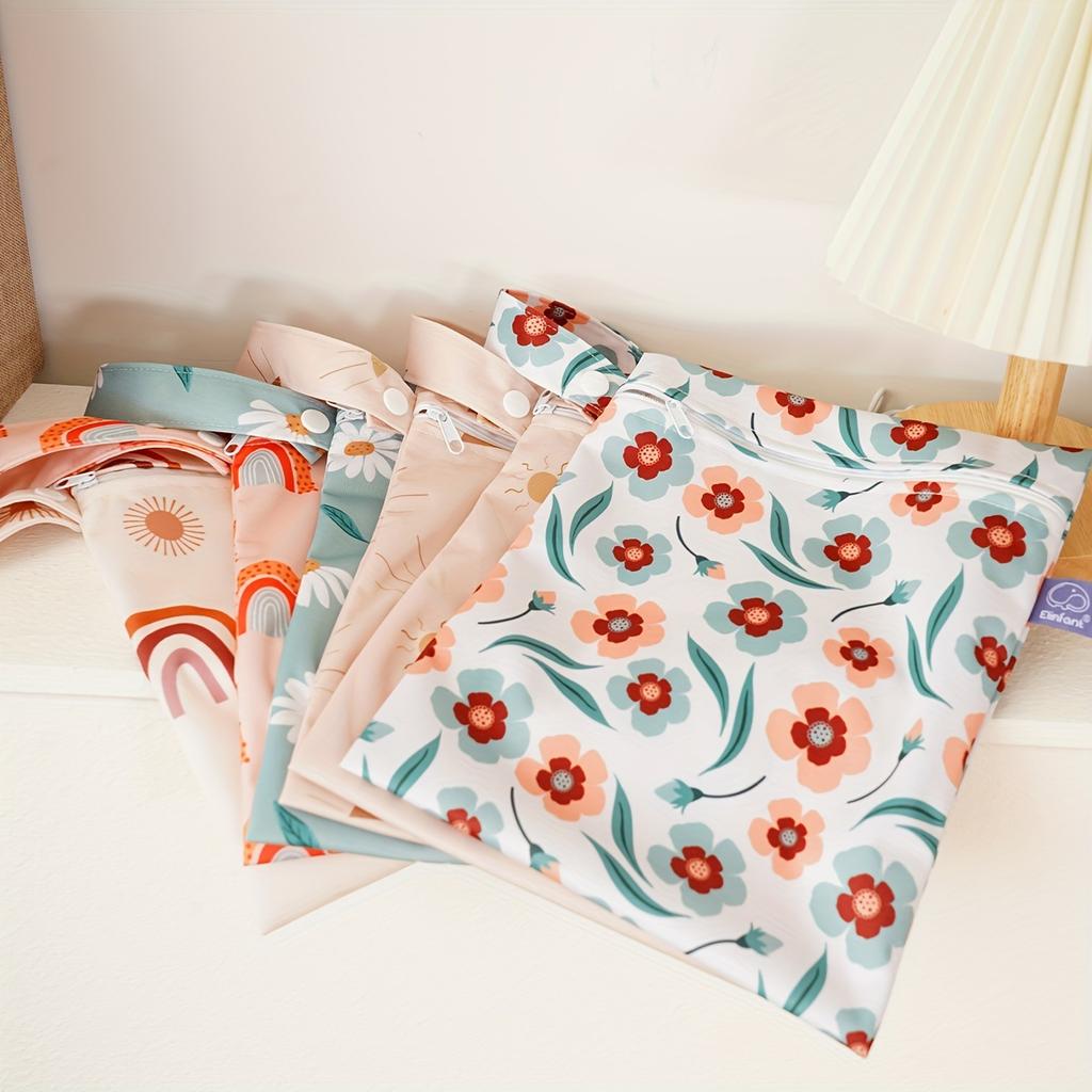 Nouveau Imprimé 2pcs Sac à Couches Portable Sac Humide/Sec