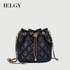 Diamond Chain Crossbody Drawstring Bucket Bag