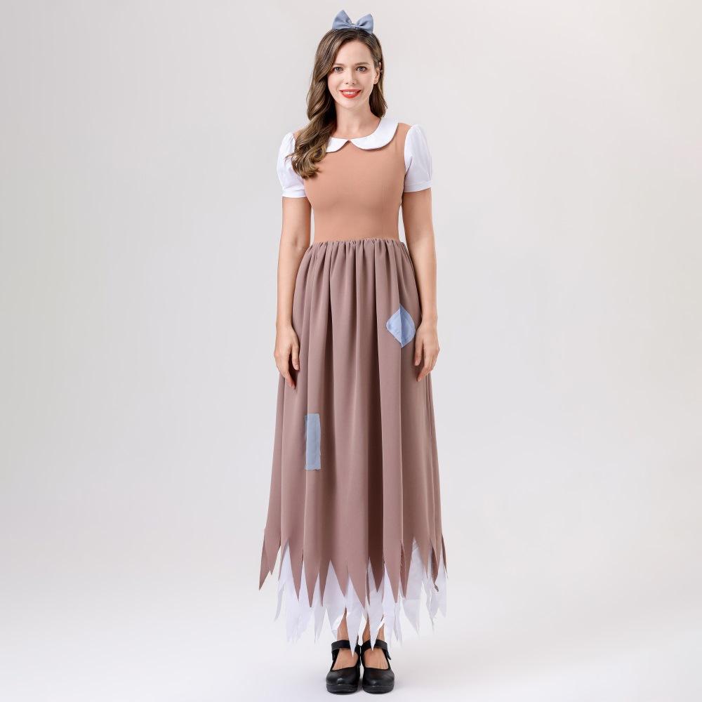 Cosplay Halloween maid dress European and American Snow White rag patch costume civilian poor stage show clothes