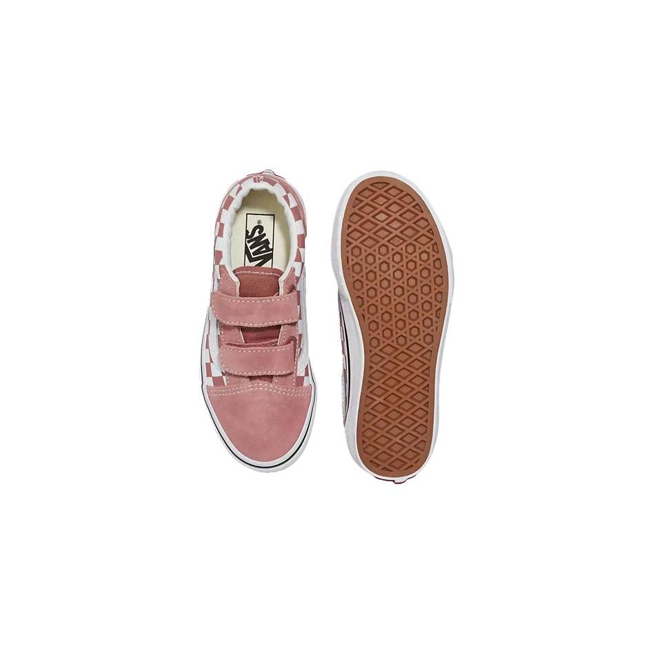 Vans Slip Resistant Cushioning Low Top Kids Skate Shoes Kids Sneakers Red White VN0A38HDCHO