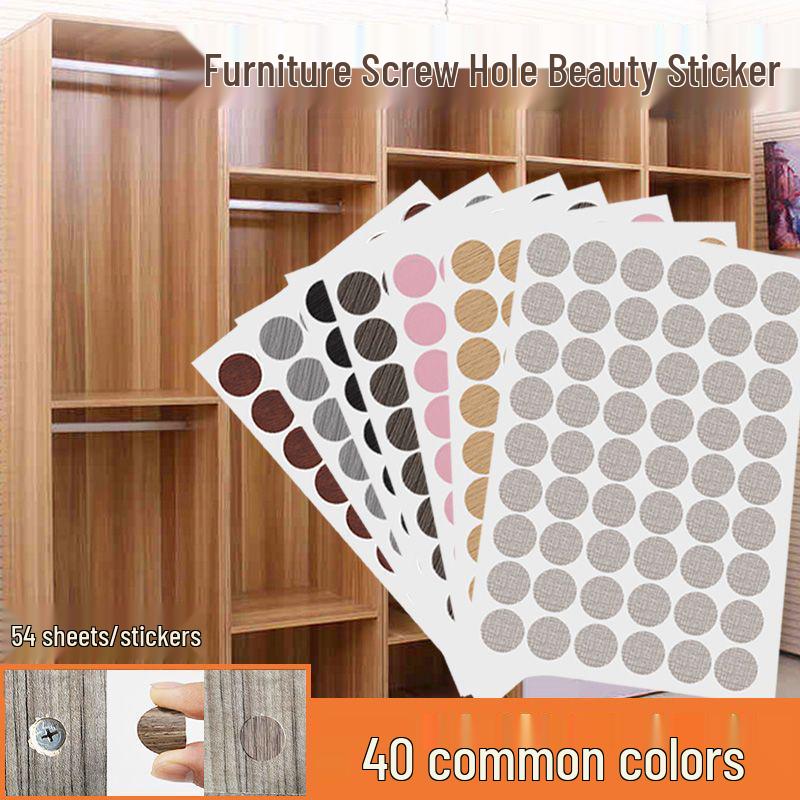 PVC Invisible Dustproof Screw Hole Cover Sticker for Furniture and Wardrobes