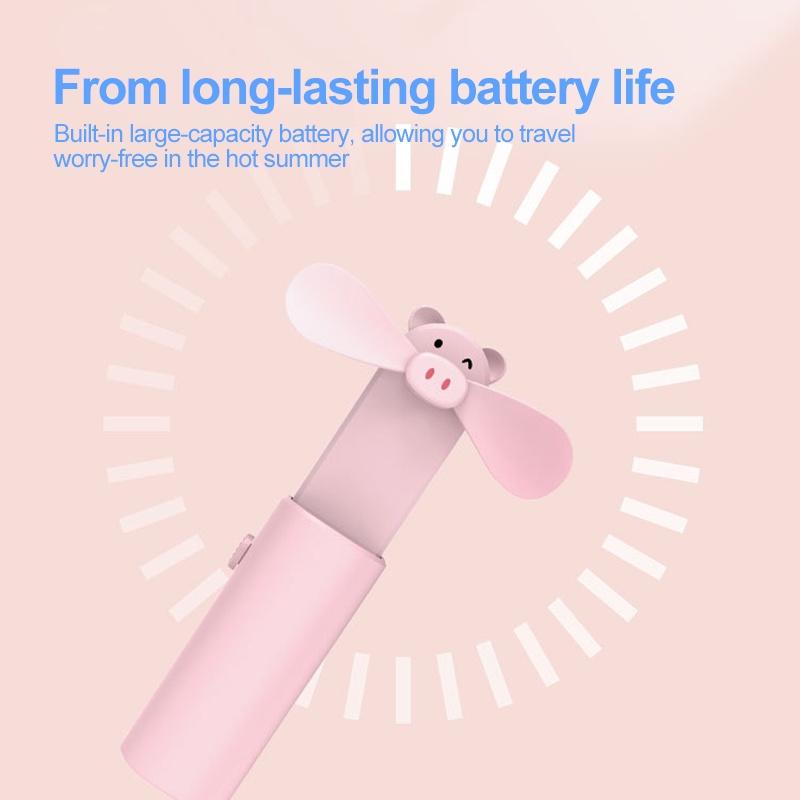 QGeeM Handheld fan Guto retractable mini USB charging small fan Portable students outdoor handheld fan
