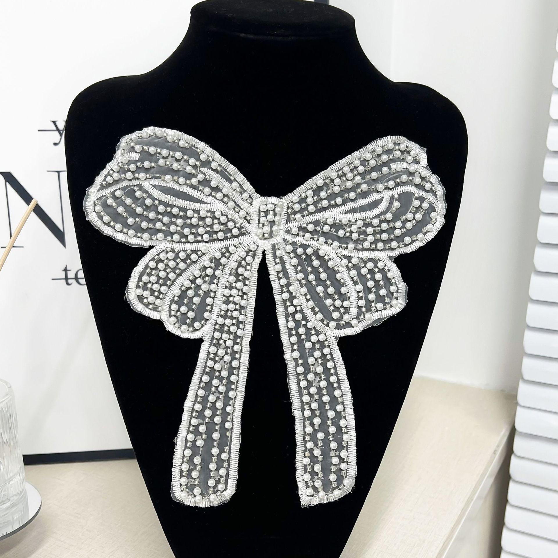 

Юджин Пряжа Бисером Серебряный Бант Кружево Вышитая Тканевая Наклейка Свадебное Платье Головной Убор Платье Декоративные Аксессуары H8042