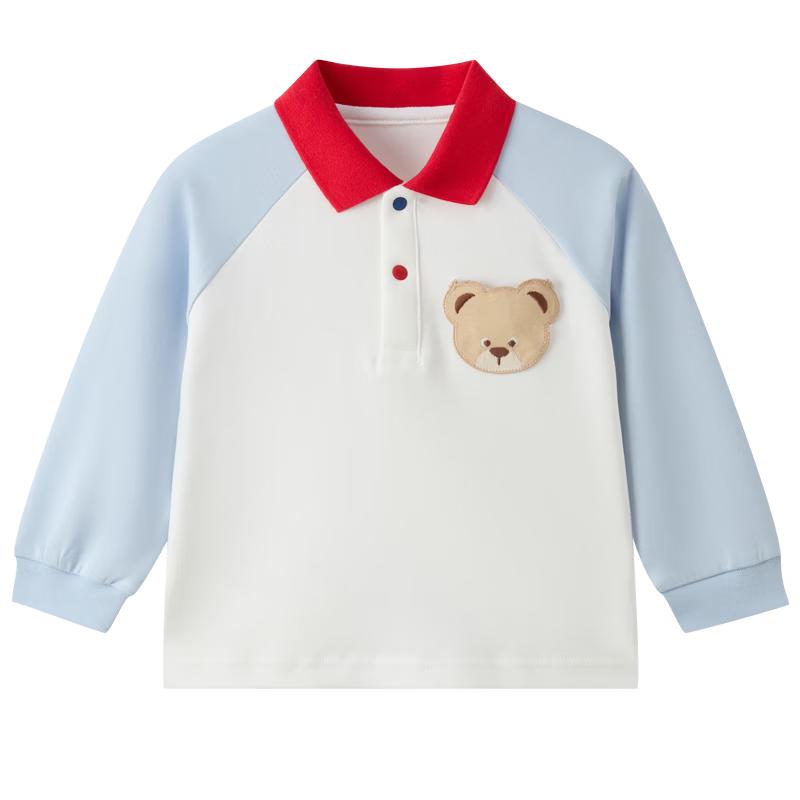 PawinPaw Cartoon Bear Unisex Baby Lapel T-shirt