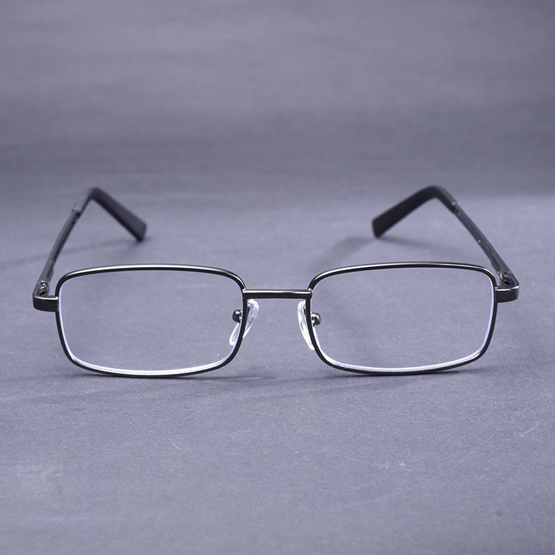Gray Frame Metal Anti-Blue Light Reading Glasses Men Full Frame Prescription Eyeglasses Male Reading Glasses +125+175