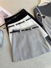 Women's High Waist Pencil Skirt Slim Fit Korean Leisure Mini Skirt Solid Color Zipper Split Skirt