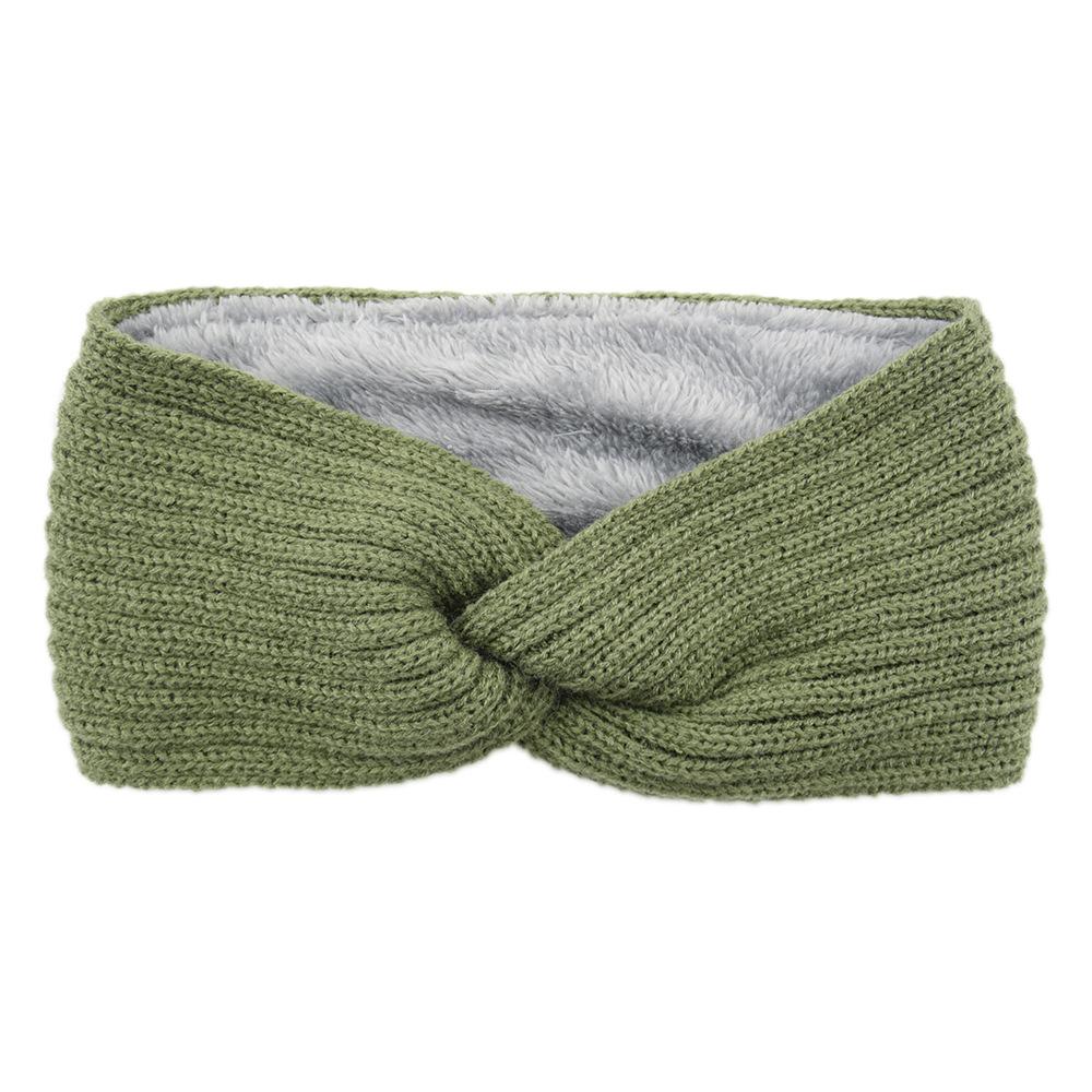 Wide Cross Fleece Lined Knitted Headbands For Woman Solid Warm Hairband Elastic Sports Yoga Headwear Girls Hair Accessories New
