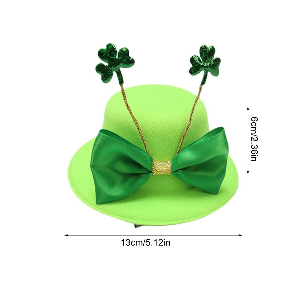 1pcs Saint Patricks Day Top Hat Holiday Green Caps Dress-up Costume for Irish Festival Party and Tree Topper Accessory Props