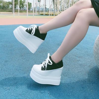 Mode 13CM Talons Super Hauts Chaussures en Toile pour Femmes Baskets Plateforme Chaussures Décontractées Femmes Compensées Baskets de Designer pour Femmes