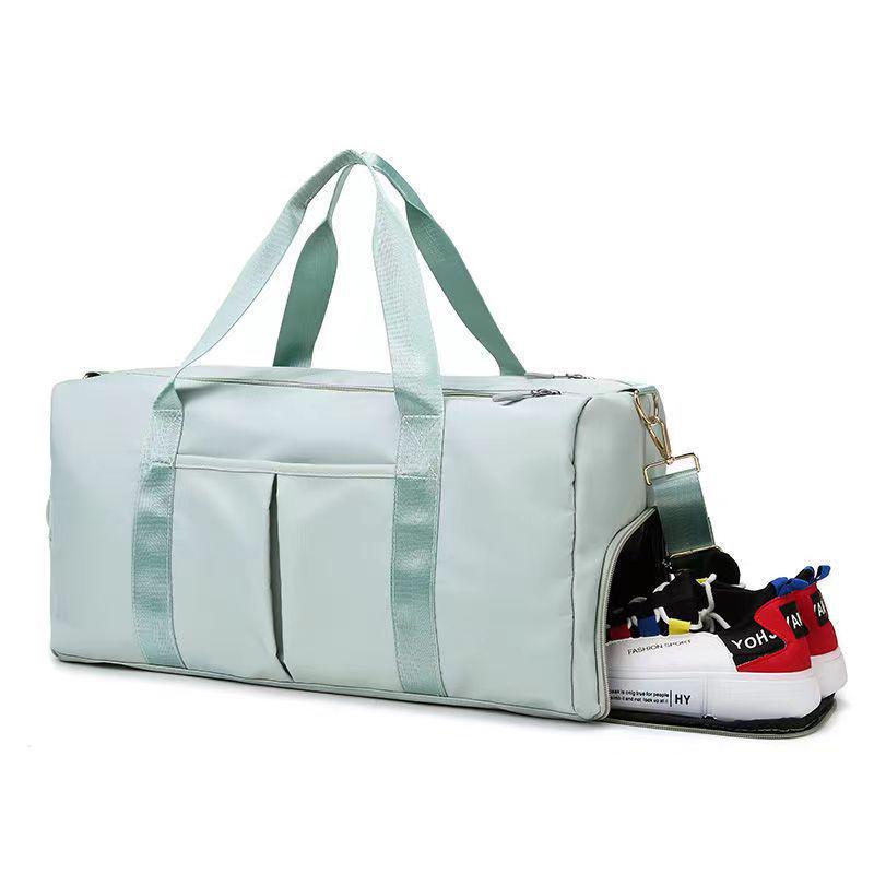 

Custom Logo Travel Gym Bag with Luggage Handle Attachment, Wet/Dry Separation, and Shoe Compartment