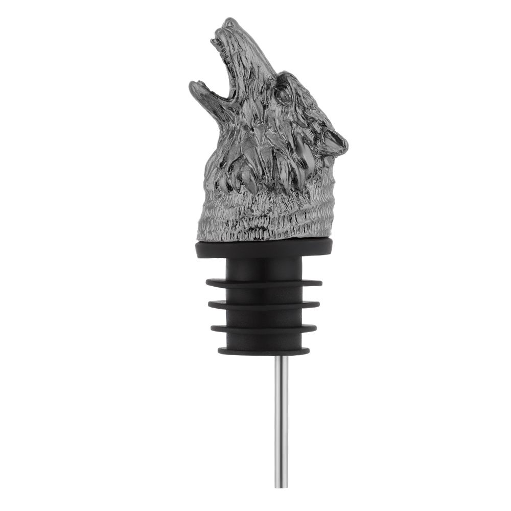 Zinc Alloy Bar Accessories Wolf Head Wine Mouth Wine Pourer Bottle Stoppers Bartender Tool