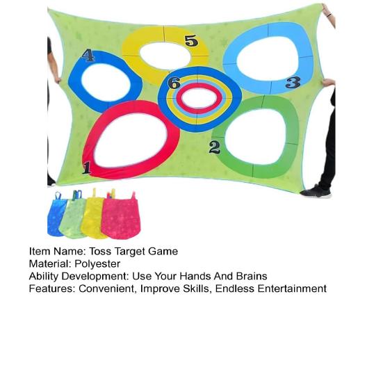 Fun Toss Target Game Set with 4 Jumping Bags Focus And Concentration Game Backyard Party Entertainment for Kids
