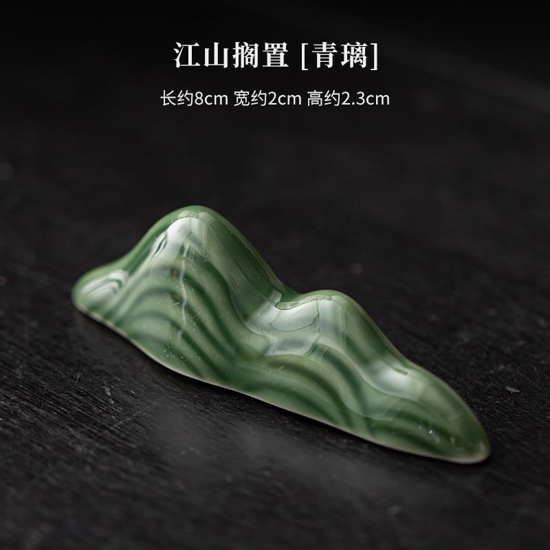 Mountain Shape Lake Stone Pen Holder Teapot Cover Holder Aesthetic Cover Frame Lid Bracket Zisha Pot Lid Shelf for Tea Ornaments