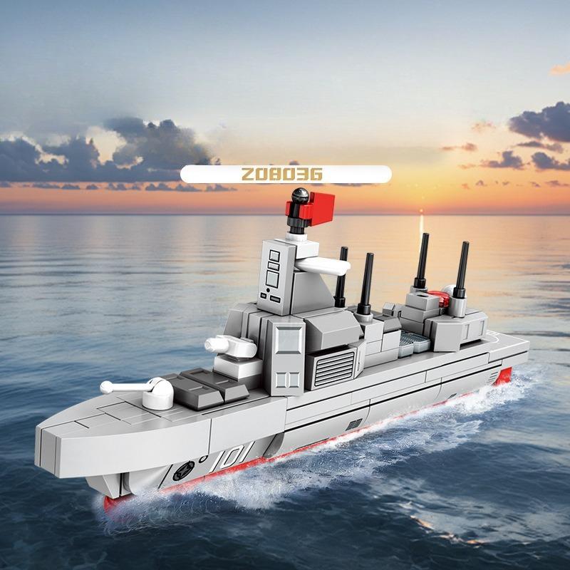 615 szt. 4 w 1 seria wojskowa poduszkowiec Navy Bison klocki do składania zabawki dla dzieci