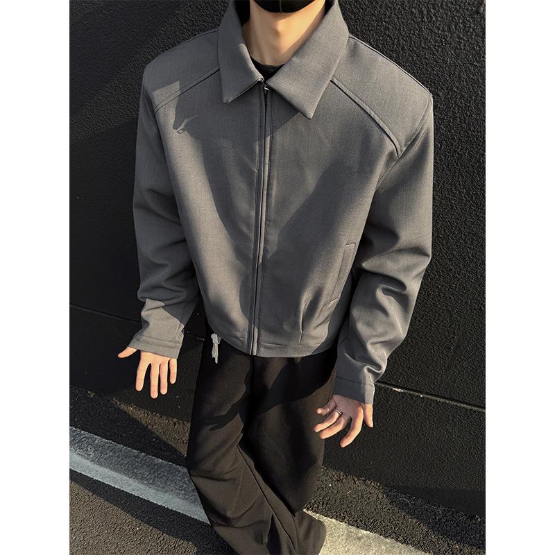 

2025 Spring New Arrival: Retro Padded Shoulder American Style Short Jacket C6067-TP80 3X-Large серый