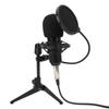 Condenser Microphone 3.5mm Plug with Adjustable Tripod Set Kit for Broadcast Recording
