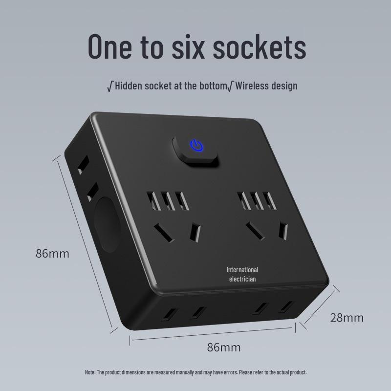 86 Type Wireless Multi-function Socket Adapter Panel Converter
