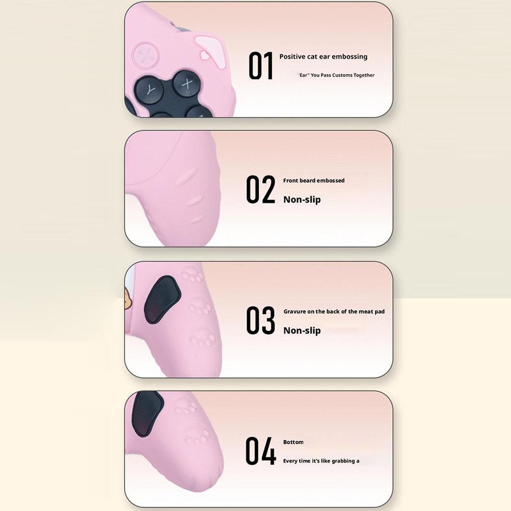 For Switch2 Pro Silicone Cover New Cat Paw Silicone Soft Shell Gamepad Sticker Skin for NS2 Pro Game Controller Case Thumb Stick