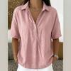 2026 Summer New Women's Loose and Comfortable Turn-down Collar Short-sleeve Solid Color Shirt