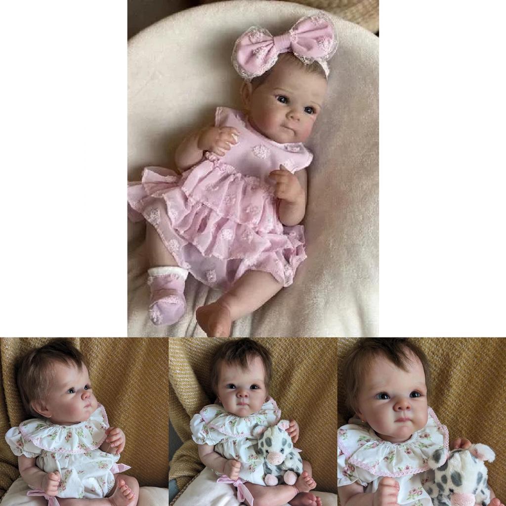 Boneca Bebê Reborn de Silicone 18 polegadas Brinquedo Realista para Crianças Para Colecionadores e Presentes