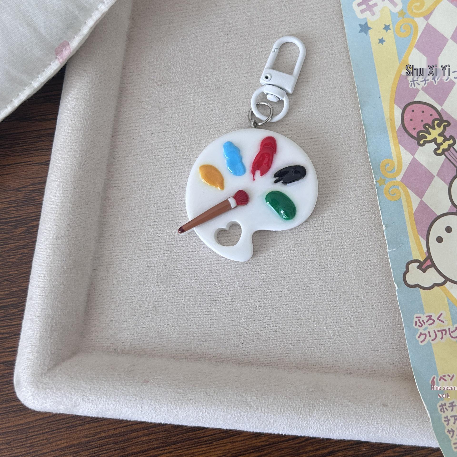 

Креативный брелок-палитра акварели - Забавный подарок для пар или лучших друзей, Милый кулон для рюкзака белый