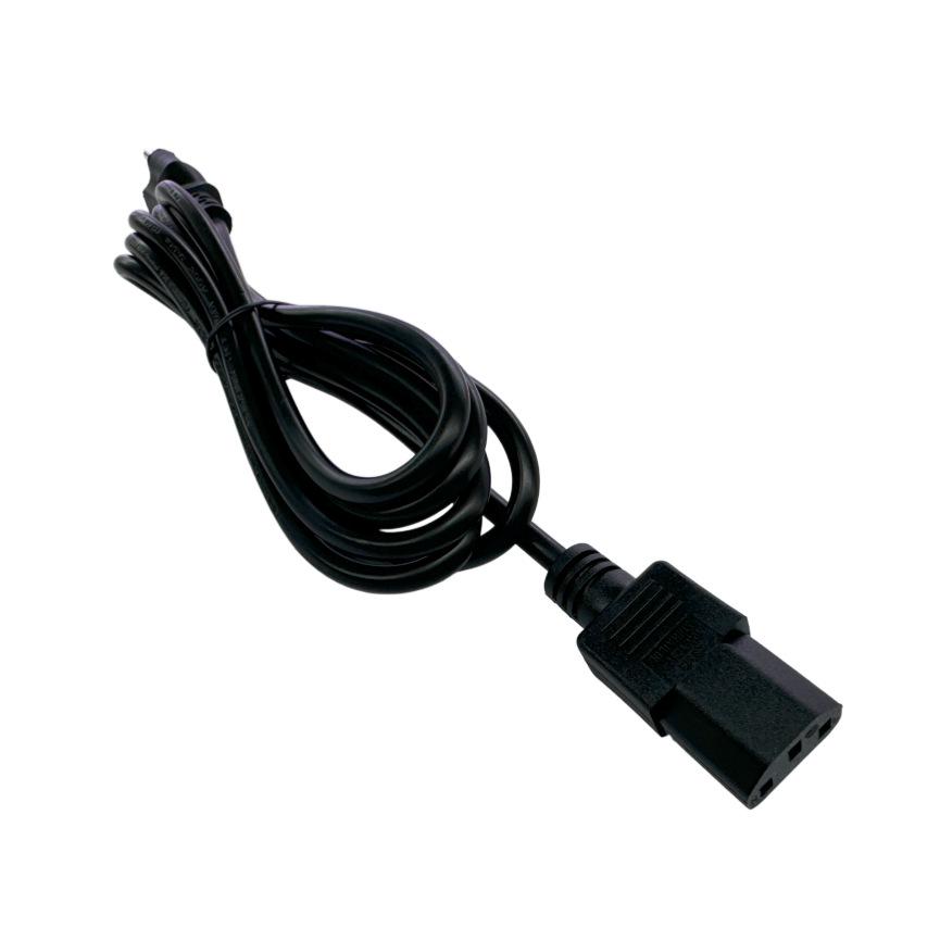 Black 2m ETL Cloverleaf Power Cord, 18AWG, US 3-Prong to C13.