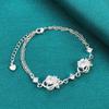 Charm Flower AAA Zircon Bracelet Gift Silver Fashion Jewelry