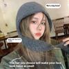 Korean Hood Scarf Balaclava Hat Ear Protection Warm Bomber Hats Women Retro Strap Bow Beanies Winter Accessories Knitted Law Hat