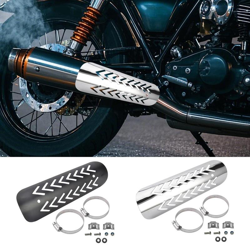 Exhaust Pipe Heat Shield Anti-Scald Motorcycle Pipe Cover Abrasion-Proof Quick-Install Non-Slip Motorbike Accessories For